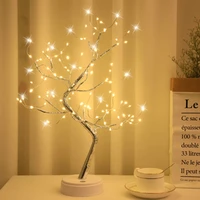 led desktop light mini christmas tree battery box usb dual purpose bedroom desk decoration fairy tale light holiday lighting