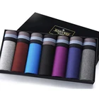 Боксеры мужские 7 шт.лот, нижнее белье из модала, Удобные однотонные пикантные мягкие дышащие трусы