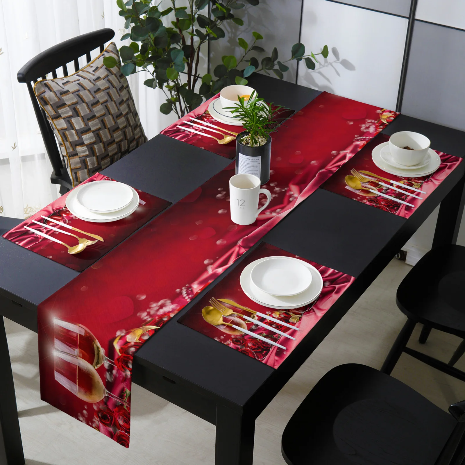 

Розовое вино, Подарочная настольная дорожка, набор детской декоративной настольной обложки, Свадебный Стол