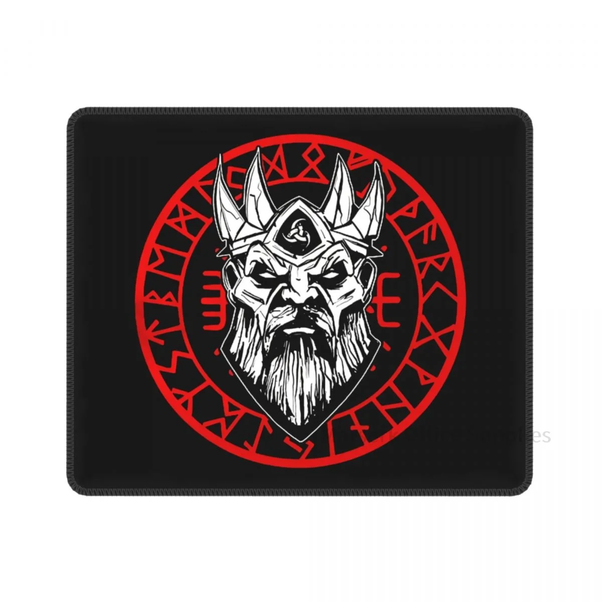 

Red Vegvisir Warrior Mouse Pad Norse Mythology Vikings Gaming Desktop Keyboard Mat Deskpad Lock Border Antiskid Personalized