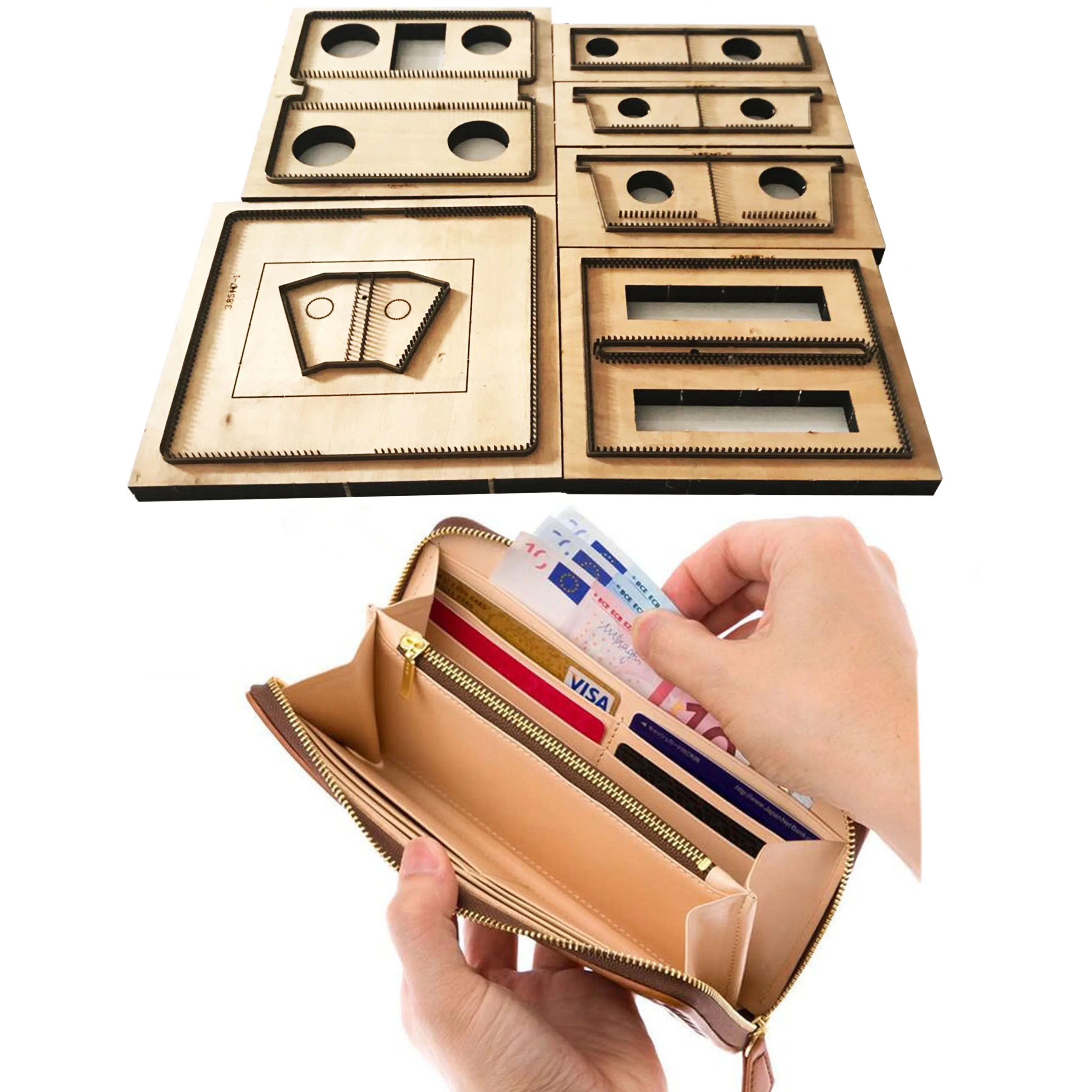 New Japan Steel Blade Wooden Die Long Style Handbag Wallet Leather Craft Punch Hand Tool Cut Knife Mould Sewing Accessories