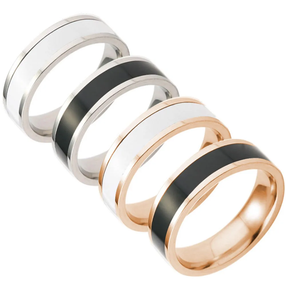 Классические черно-белые кольца керамические титановые стальные для влюбленных