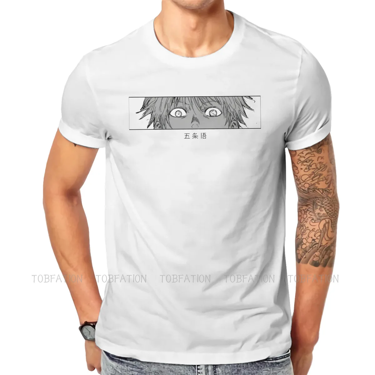 

Jujutsu Kaisen Gojo Satoru O Neck TShirt Jujutsu Kaisen Fabric Classic T Shirt Men Clothes New Design Fluffy Big Sale