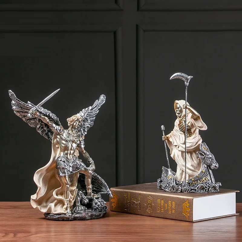 Древний греческий миф скульптура персонажа смерти статуя смолы Art&Craft рабочего стола Ретро Poseidon статуэтки Zeus украшения дома R2755