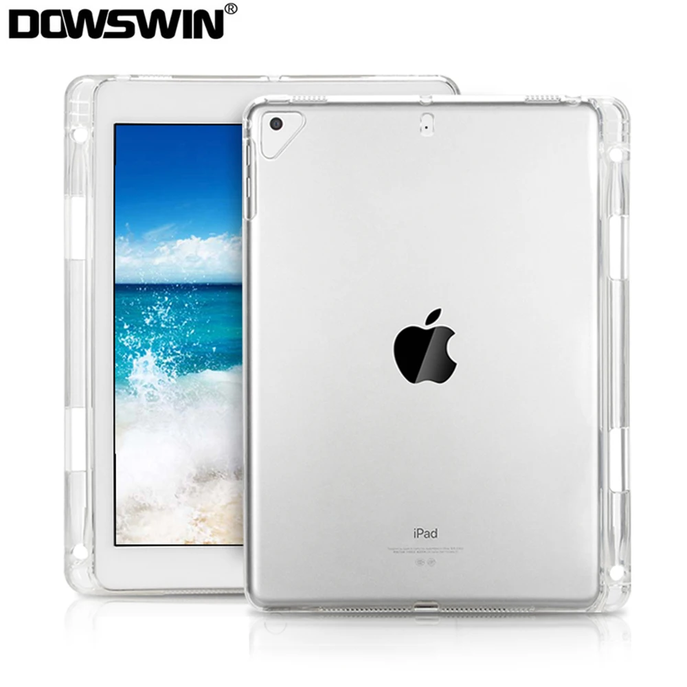 Чехол для iPad 9 7 2018 2017 чехол 6 поколения прозрачный мягкий кремний Air 1 2 с держателем