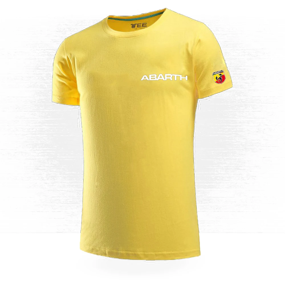 

ABARTH Tshirts Comfortable Color Customize Tshirts Male Short Sleeves Man's 100%Cotton Hip Hop College O-Neck Print Tops