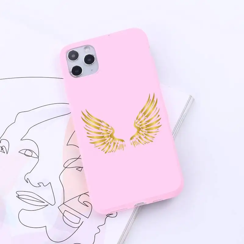 

Golden leaf flower love leopard print Phone Case Candy Color for iPhone 6 7 8 11 12 s mini pro X XS XR MAX Plus