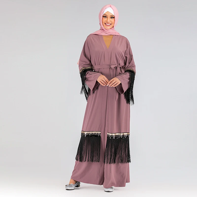 Женское кимоно с пайетками Дубай хиджаб мусульманское платье турецкие платья