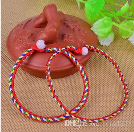 Тибетский Тибет Diy буддизм цвета Ваджра Веревка плетение браслет-амулет оптовая