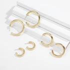 Серьги-кольца женские крупные с-образной формы, массивные круглые ювелирные украшения в стиле панк, металлические украшения в подарок