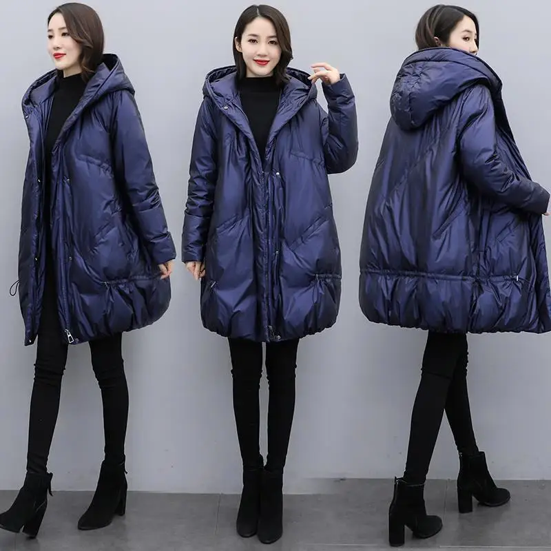 2022 Winter Coat New Down Cotton Jacket Women Parka High Quality Thick Fashion Glossy Outerwear  Fashion X413