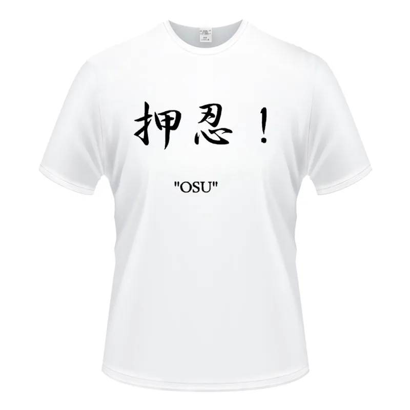 Каратэ Kyokushin OSU лозунг Япония боевым искусством мужские размера плюс Футболки с
