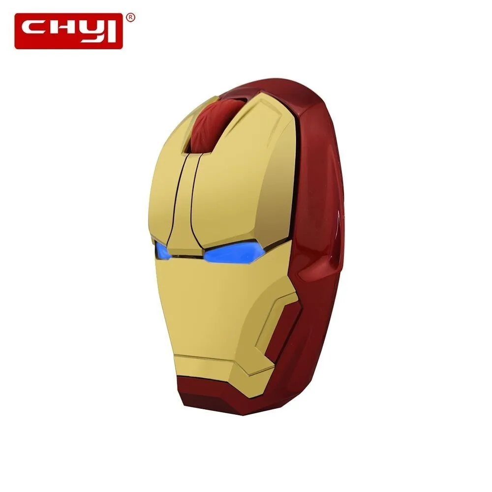 CHYI бесшумный Беспроводной Мышь Железный Человек Дизайн Компьютер игровая мышь