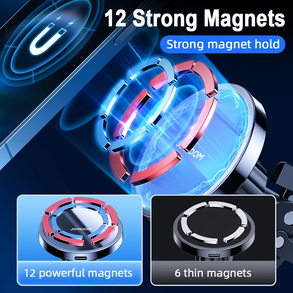 15w qi magnetic wireless car charger phone holder for iphone 13 12 pro max universal wireless charging car phone holder mount free global shipping