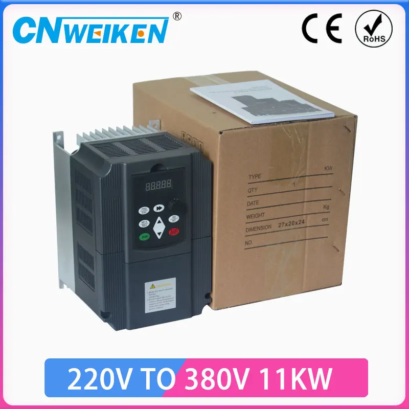 

Boost Inverter 2.2KW Frequency Converter 1P 220V to 3P 380V Output CNC Spindle motor speed Control VFD Converter