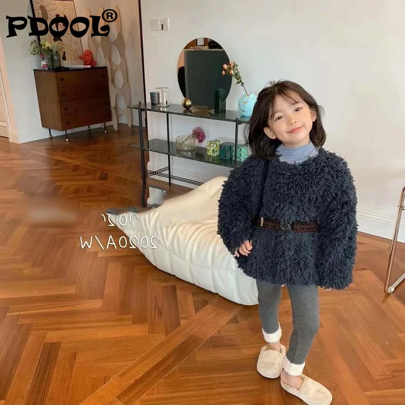 

Dazzling Winter Spring Spring Sweater Warm Kids Girl High Neck Plus Velvet Lamb Wool Thicken Outfits Baby Toddler Children