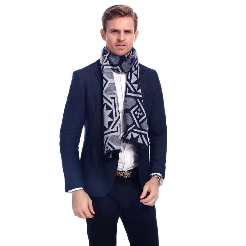 Новинка 2021 модные мужские шарфы на осень и зиму теплые шерстяные кашемировый