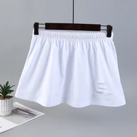 solid color white fake skirt tail for women shirt blouse fake hem female false underskirt elastic waist detachable apron