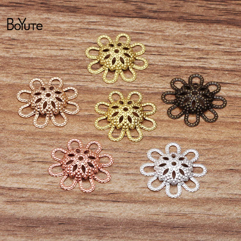 BoYuTe (100 Pieces/Lot) 18MM Metal Brass Filigree Flower Bead Caps Diy Hand Made Jewelry Findings Components | Украшения и