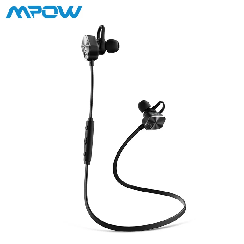 Mpow MBH29 беспроводные наушники Bluetooth 4,1 наушники-вкладыши с пультом дистанционного управления и микрофоном стерео спортивные наушники для телефонов - Цвет: Black Earphone