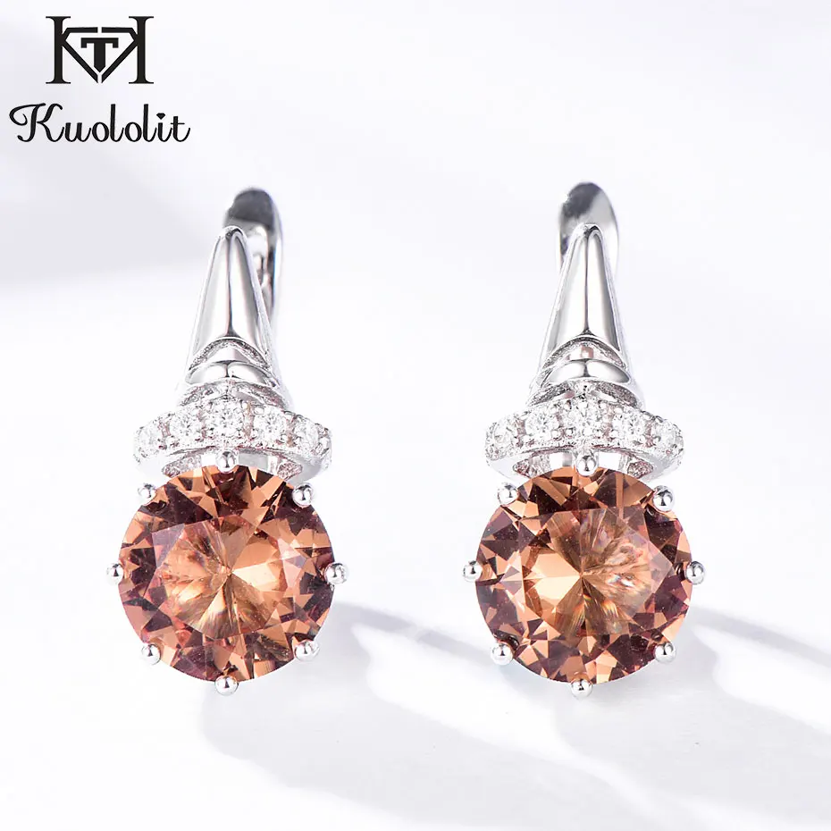 Zultanite Женские серьги-клипсы с изумрудом и драгоценным камнем kuolit, однотонные 925 пробы серебряные серьги с драгоценным камнем для помолвки, хорошее ювелирное изделие - Цвет камня: Zultanite