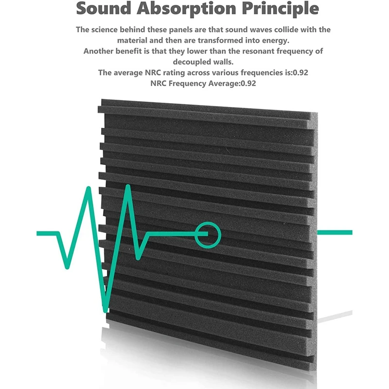 50 Pcs Acoustic Foam Board Studio Soundproof Wedges Fireproof Cushion Acoustically Treated 2.5X 30X 30cm | Обустройство дома