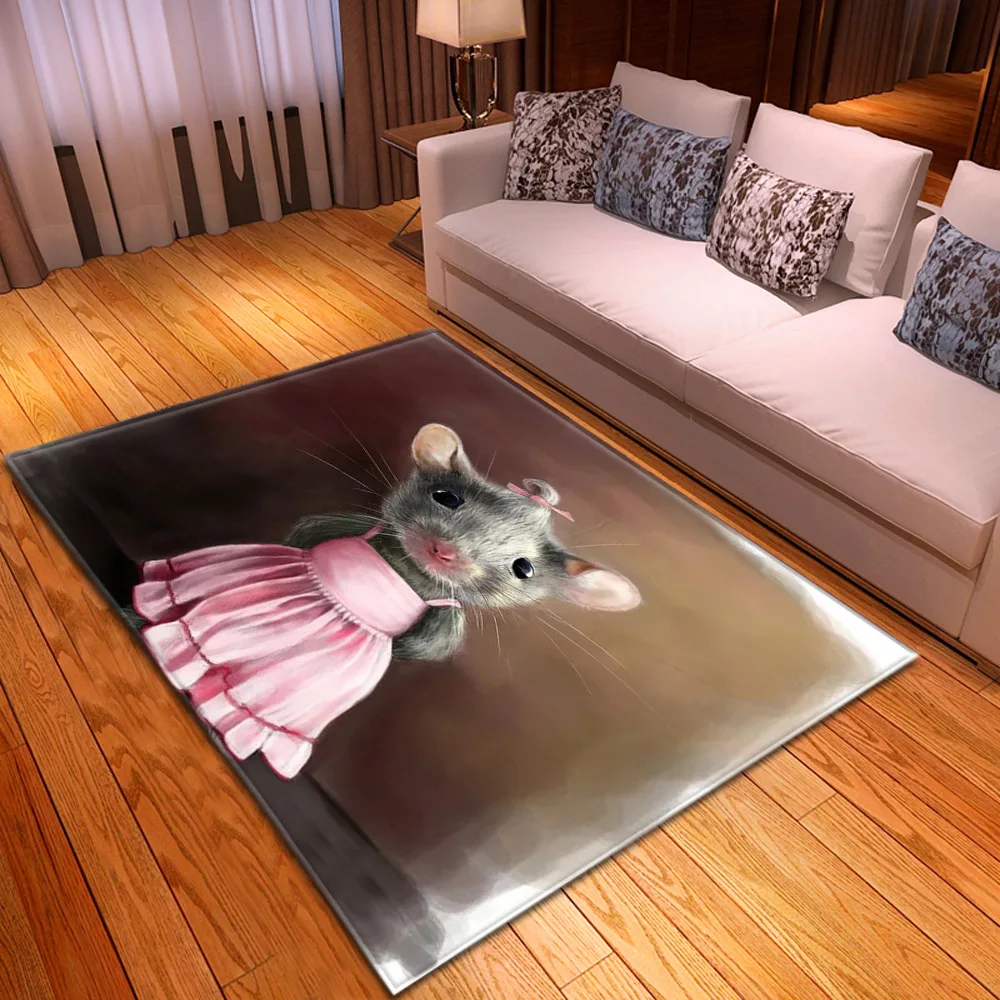 Мультяшные животные 3D Печатный ковер детский игровой коврик для спальни мягкий