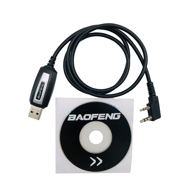 original baofeng portable usb programming cable with drive software cd for two way radio walkie talkie uv 5r bf888s uv 82 uv 3r free global shipping