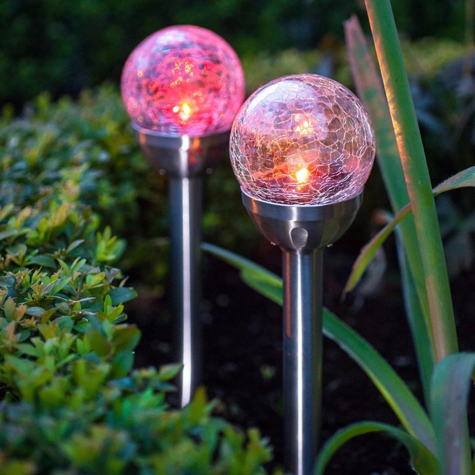 

Chiclits New LED Solar Night Lighting Lamp 4pcs Solar Energy of Color Change Stainless Steel Lights for Outdoor Gardens Lawn