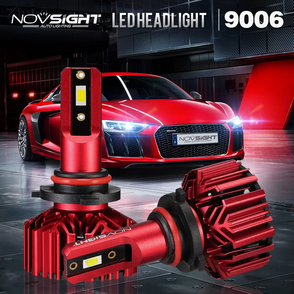 NOVSIGHT 2 шт. светодиодный ные фары 9006 HB4 белые лампы 60 Вт/пара 6500K 10000LM IP68