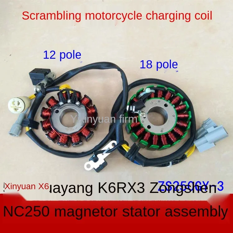 Zongshen NC250 Magneto Coil Xinyuan X6 T6 Huayang K6 RX3 ZS250GY-3 Stator Assembly