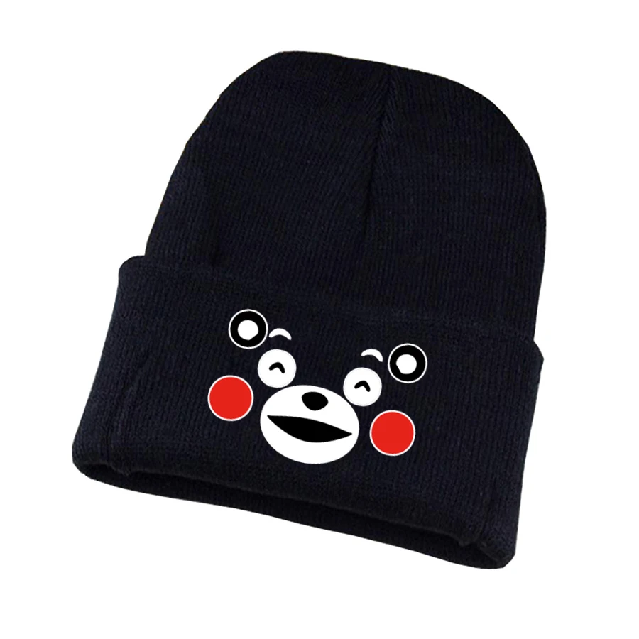 

anime Kumamon Knitted hat Cosplay hat Unisex Print Adult Casual Cotton hat teenagers winter Knitted Cap