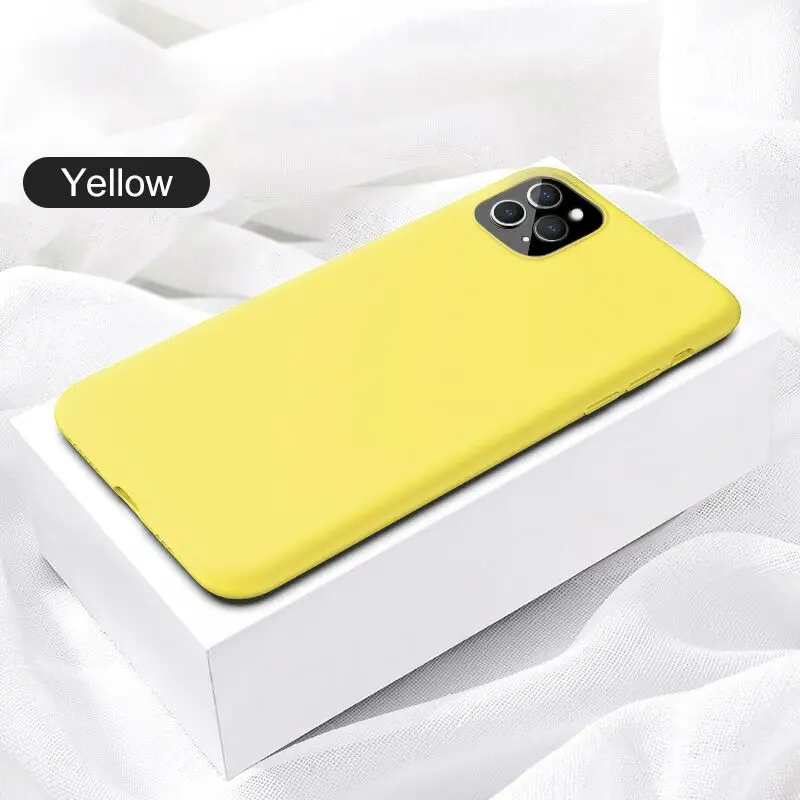 Yellow ZNP тонкий жидкий силиконовый чехол для iPhone 11 Pro XS Max X XR карамельный цвет мягкий чехол для iPhone 8 7 6 6s Plus X чехол для телефона Coque - Цвет: Yellow