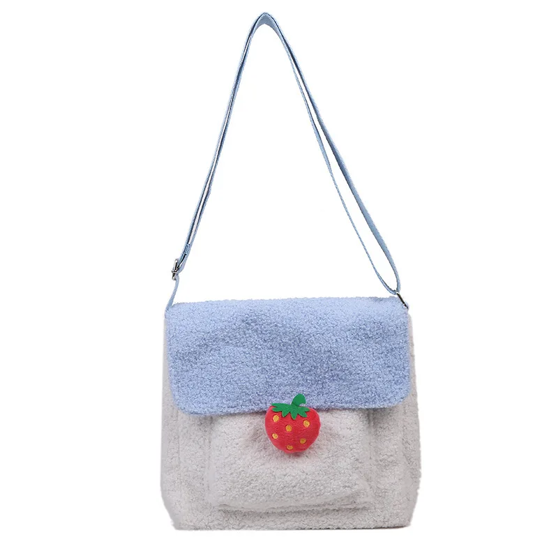 

New Large Capacity Faux Fur Bag Female Fashionable And Versatile Student's Class Bag And One Shoulder Crossbody Bags For Women