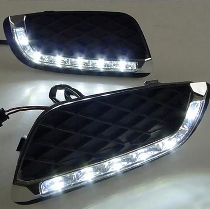 

Car 2Pcs DRL For Mercedes Benz Smart fortwo 2008 2009 2010 2011 Daytime Running Lights Fog head Lamp cover car styling