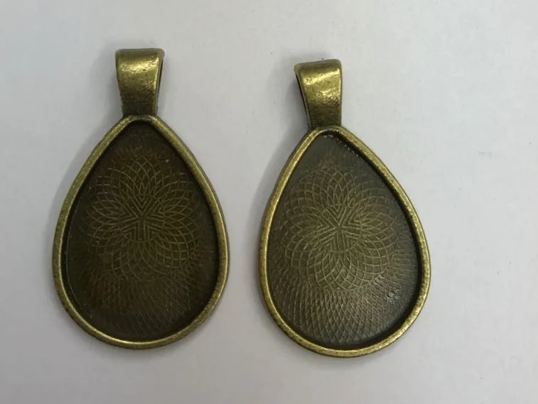 Подвеска из цинкового сплава в античном стиле пустая с внутренней оправой 18*25 мм