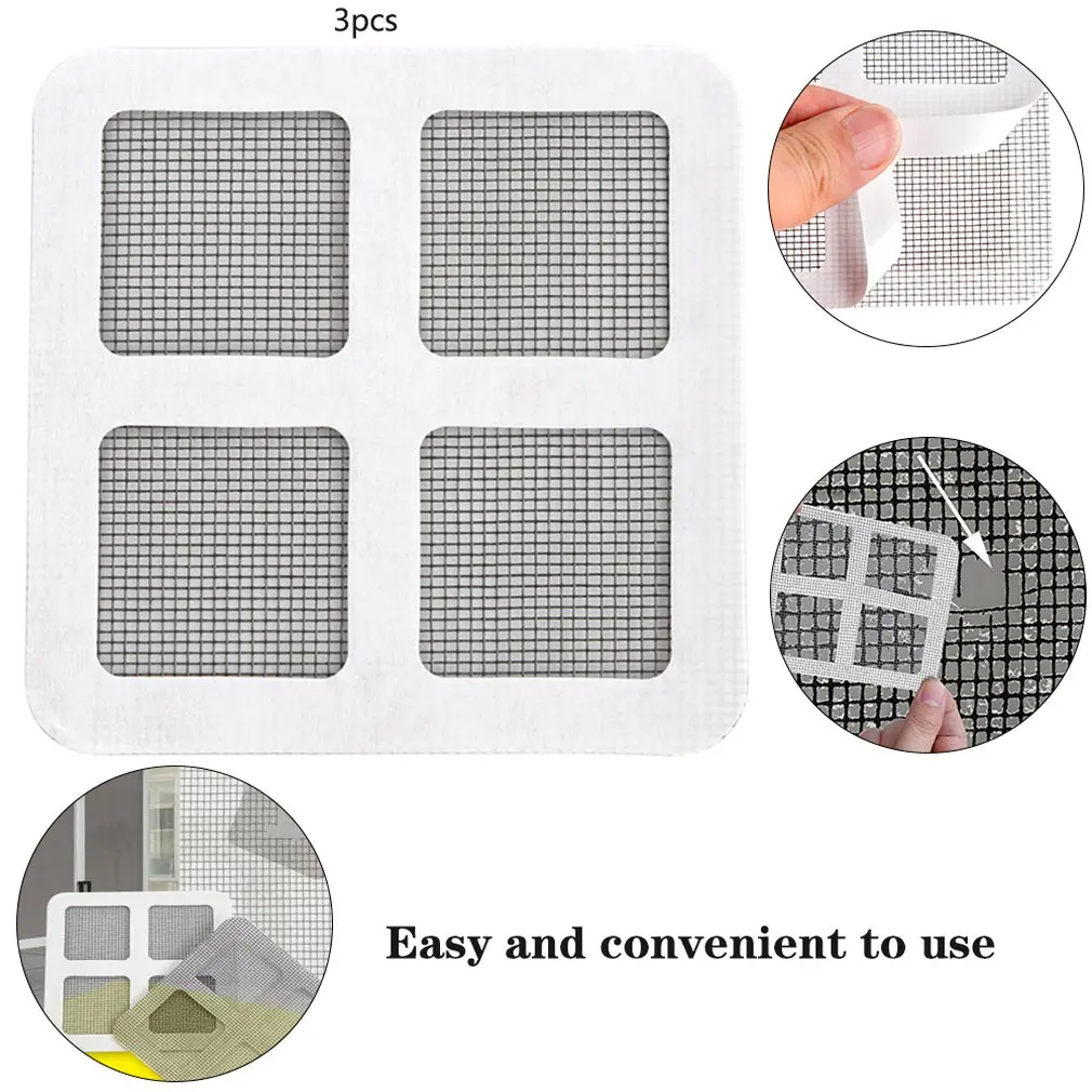 3 шт. противомоскитная сетка липкие провода заплатки летнее окно москитная патч