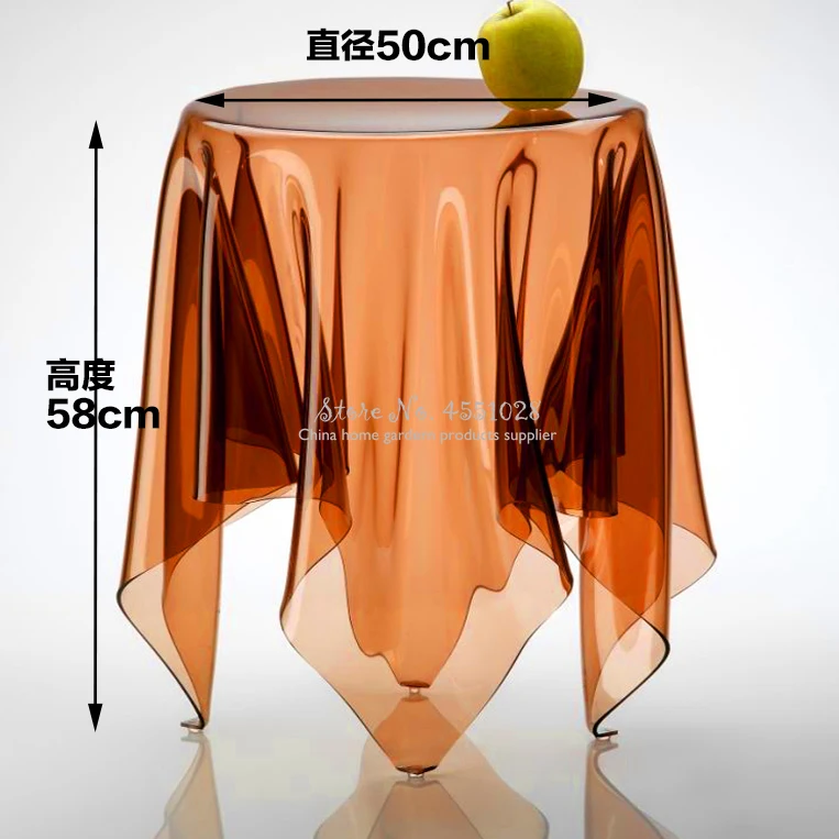 

Transparent coffee table round acrylic ghost table floating magic tablecloth creative side to discuss coffee leisure table