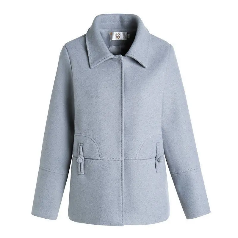 

Mother's Spring Autumn Woolen Coat Women's Short 2022New Female 5XL Woolen Outwear Single-Breasted Jacket Ladies L786