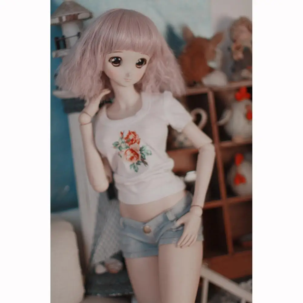 Одежда для кукол Bybrana BJD SD белая футболка + короткие джинсы | Игрушки и хобби
