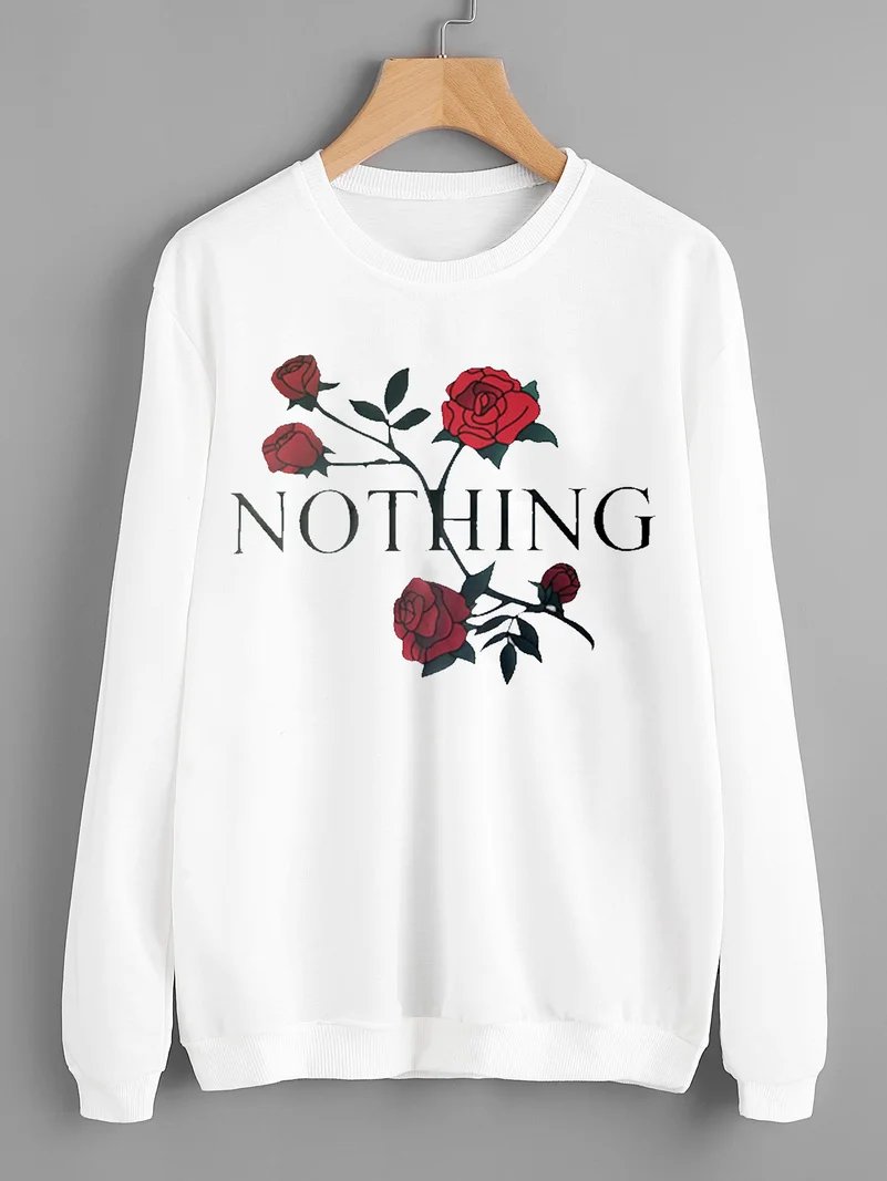 Flower Print Hoodies Sweatshirts EuropeTops 2022 Women Casual Kawaii Harajuku Kpop Sweat Punk For Girls Clothing Korean