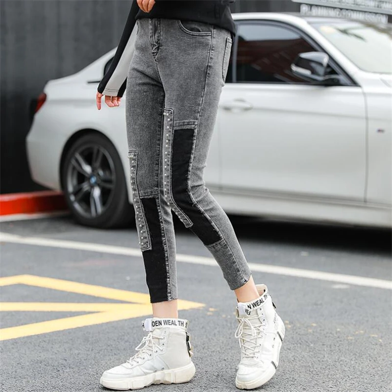 Винтажные женские джинсовые брюки хит продаж облегающие узкие джинсы-карандаш