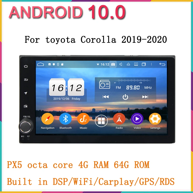 Автомобильный мультимедийный плеер 9 дюймов android 10 для corolla 2019 2020 автомобильная