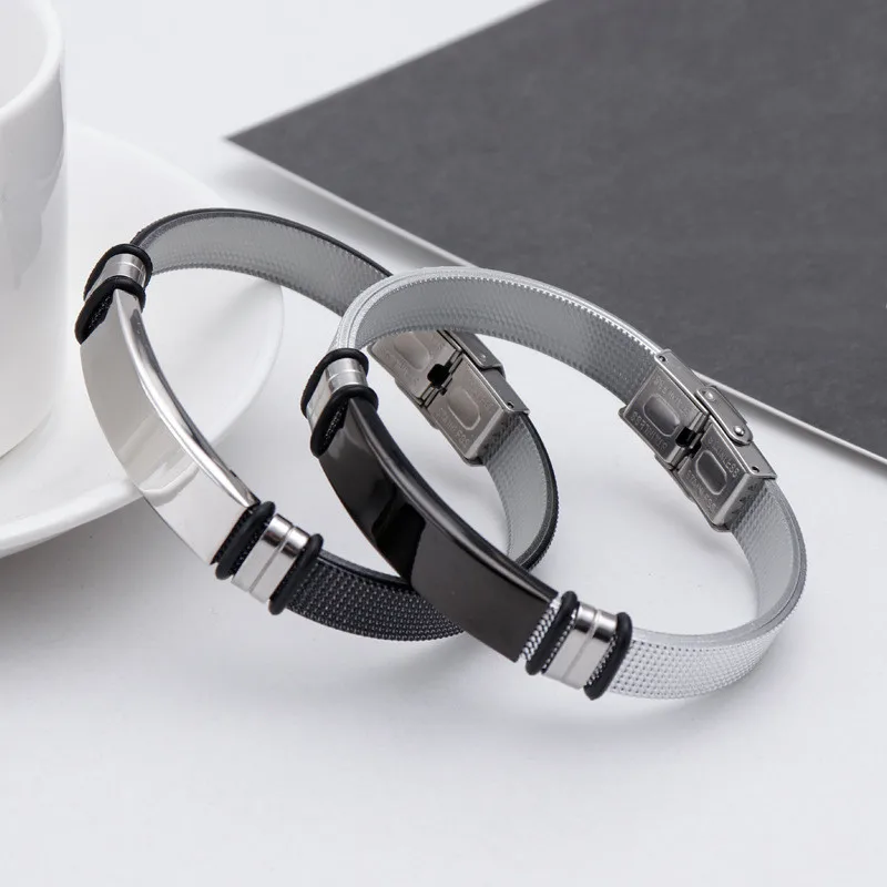 Браслет из натурального силикона для мужчин мужские браслеты с пряжкой