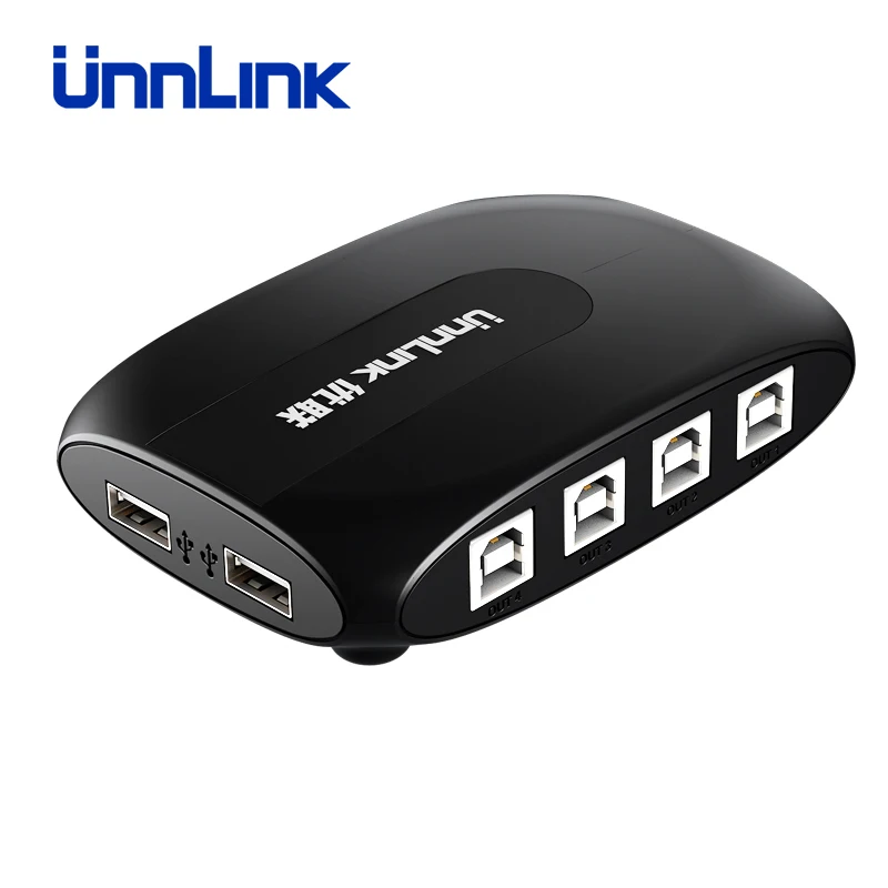 

Unnlink 4 Port USB Synchronous Controller KM Hot Key Switch 1 Set of Keyboard Mouse Control 4 PCs/Computer/Laptops Synchronizor