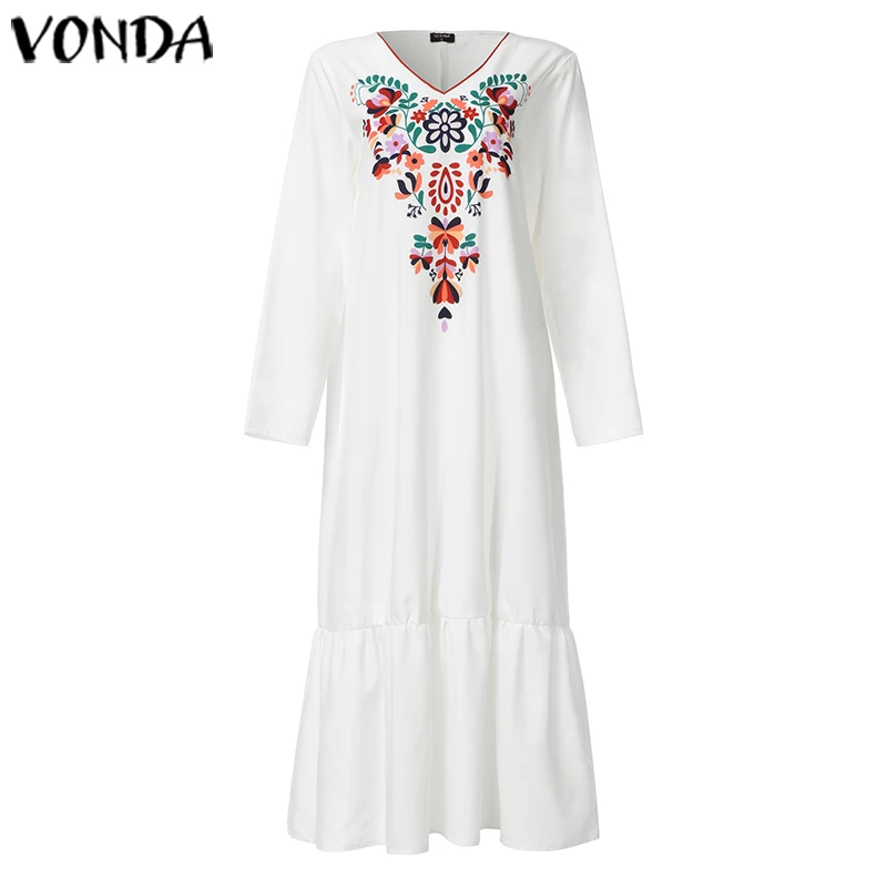 VONDA вечерние платья повседневные винтажные с принтом сексуальное богемное