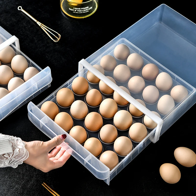 

N 30/60 Grid Large Capacity Egg Holder for Refrigerator Household Egg Fresh Storage Box for Fridge Egg Storage Container
