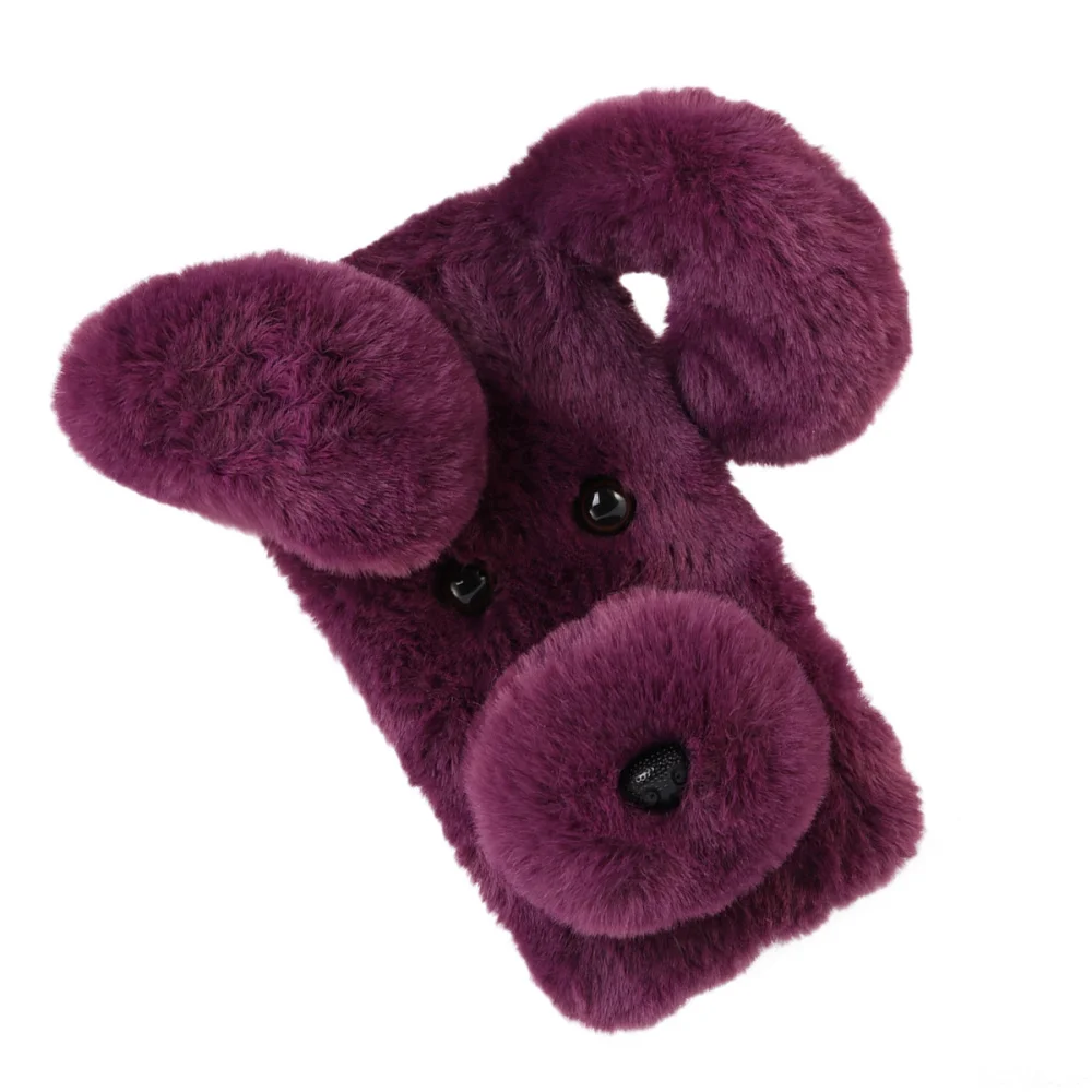 Мягкий плюшевый чехол для телефона с рисунком собаки милый Модный зимний теплый