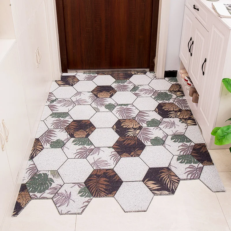 

Doormat Custom Anti-slip DIY Irregular Shape Mat Nordic Minimalist Dust Carpet Kitchen Mat PVC Silk Loop Entrance Rubbing Rug
