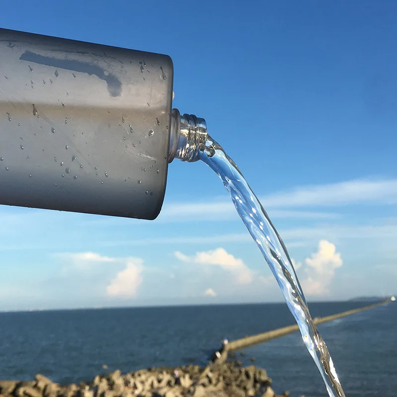 Креативная матовая плоская пластиковая бутылка для воды новинка кольцо A5
